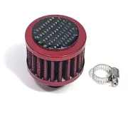 RED 12MM RACING MINI AIR OIL BREATHER FILTER CARBON FIBER FOR HONDA CIVIC 96-00 (for: Honda)