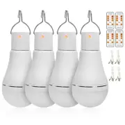 4 Pack Portable Emergency LED Bulbs, USB Rechargeable Camping Light with Remo...