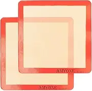 AMYONE Square Silicone Baking Mats for 11 Inch Cake Pan/11x11 Cheesecake Pan/Toaster Oven/XL Air Fryer, Food Grade Silicone Baking Sheet Liners for Cookie/Cake/Pastry/Torte, Non-Stick, Reusable 2 PCS
