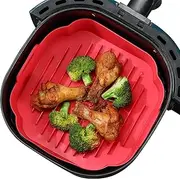 Air Fryer Liners, Air Fryer Silicone Liners Reusable, Air Fryer Accessories - Airfryer Liners Square 8.5 inch for 4 to 6 QT Air Fryer Liners Silicone, Air Fryer Liner Replace Parchment Paper