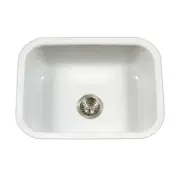 HOUZER Undermount Kitchen Sink Single Bowl Undermount Porcelain White(Sink Only)