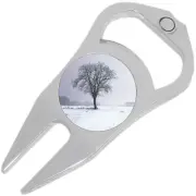Snow Tree Golf Ball Marker Divot Repair Tool Bottle Opener