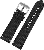 [BANDKIT] Canvas real leather watch strap for Mido m026.629/430 Ocean Star m042.430 navigator helmsman breathable nylon watchband 22m belt