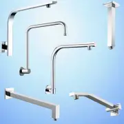 Square/Round Chrome Gooseneck Wall Shower Arm Bathroom Ceiling Mounted Rail Bar