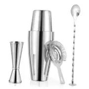 Cocktail Shaker Set, Professional 4-Piece Bartender Kit with Boston Shaker,