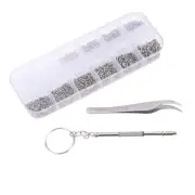 1100Pcs Eyeglass Sunglass Spectacles Tiny Screws Nut Washer Assortment With