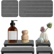 4PCS Fast Drying Diatomite Stone Soap Tray for Bathroom and Kitchen, Vanity