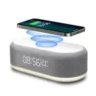 Digital Alarm Clock Temperature with 15W Wireless Charger For iPhone 15 Samsung