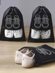 4PCs Portable Shoes Bag, Dust-proof Storage Bag, Travel Storage Bag Drawstring