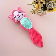 Plush Squeaky Dog Chew Toys, Soft Corn Fleece Interactive Toy for Puppies, Durable Biting and Playtime Accessory for Small and Medium Dogs, Perfect for Teething and Fun Activities (rose red)