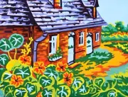 "Village" Printed Needlepoint Tapestry Canvas Collection D'art 3296