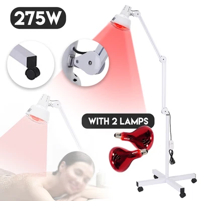 Floor-Standing Infrared IR Temperature Light Therapy Heat Lamp 275W Pain Relief