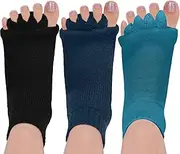 SPORCLO Five Toe Separator Socks for Men Sports Health Foot Alignment Socks Comfort Massage Toe Spacers Bunion Cushion 3 Pair