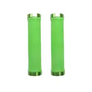 Trigram Lock-on Bike Grips Kraton Rubber 130mm with 2 side lock rings Lime