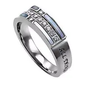 Ring Size 9 (ENSG SHLL CMS 9) Christ My Strength Shell Ensign