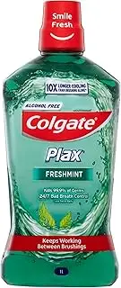 Colgate Plax Antibacterial Mouthwash 1L, Alcohol Free, Freshmint, Bad Breath Control