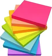 Sticky Notes 3x3 Inches,Bright Colors Self-Stick Pads, Easy to Post for Home, Office, Notebook.8 Pads/Pack