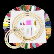 Embroidery Starter Kit Cross Stitch Kit DIY Hand Craft Stitch 50 Colour Kit