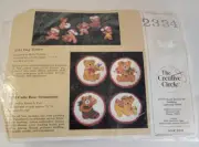 Vintage The Creative Circle Felt Kit Christmas Ornament Tiny Teddys #2334 Sealed