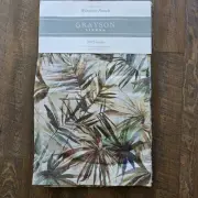 GRAYSON LINENS 50x96 Set Of 2 Cotton Koa Leaf pattern Rod Pocket Curtains