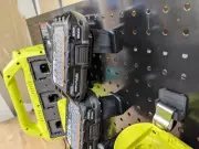 Tool Storage - Pegboard Mounted Ryobi One+ One Plus 18v Battery Holder