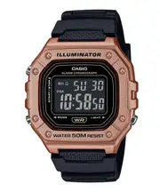Casio Illuminator Digital Alarm Chronograph Backlight W-218HM-5BV Mens Watch 50M