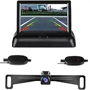 Reversing Camera Wireless Foldable Car Monitor 4.3-inch TFT LCD HD Parking Monitor Night Vision with Reverse Camera Rear View Camera