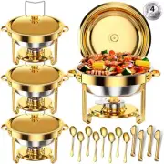 Round Chafing Dishes for Buffet 5 Qt, High Grade Chafing Dish Buffet Set, Full S
