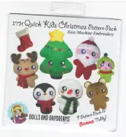 Dolls and Embroidery Machine Designs Stuffies Quick Lids Christmas Pattern Pack