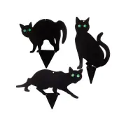 2 Pack Black Cat Bird Scare Set/Reflecting Eyes/Perfect for Scaring Birds & Pest