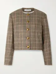 [Veronica Beard] Veronica Beard - Andrea Checked Wool-blend Jacket - Beige - US8 US 8 Neutrals