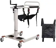 Steel Transport Wheelchair - Portable Lift Wheelchair for Home, Full Body Transfer Lifter with Padded Seat Bedside Commode for Handicap Elderly Seniors(A)