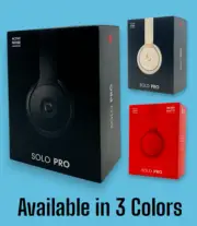 Beats Solo Pro Noise Cancelling Bluetooth On-Ear Headphones - Black/Red/Ivory