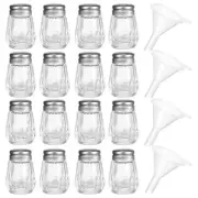 12 Pcs Cube Shape Mini Salt and Pepper Shakers Bulk 0.5 oz Small Cube Glass B15