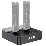 SSD Cloner, M.2 Duplicator Dual Bay Nvme Enclosure, Tool-Free 20Gbps USB3.2