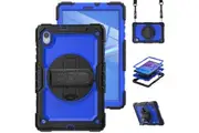 WASSUP Lenovo Tab M10 HD (2nd Gen) 10.1 inch 2020 Case with Screen Protector Hand Strap Stand & Shoulder Strap-Blue&Black