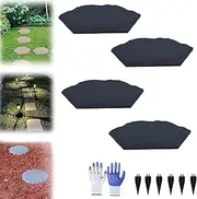 Stake Down Stepping Stones, Large Stepping Stones Outdoor Garden Walkway, Durable Plastic Pavers, Outdoor Patio stonesand Pavers with Ground Stakes, for Yard Lawn (4 Limestone,Hexagon)