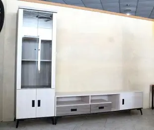 【歐風別館】安卡拉洗白色八尺L型電視櫃【高低櫃~基隆至台中免運費】