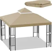 Sumfaller 10X10 FT Gazebo Replacement Canopy Top Cover Double Tiered Canopy Top