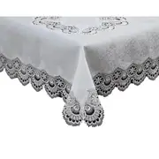 French Country Doily Victoria Ivory Lace Table Cloth 180cm Round