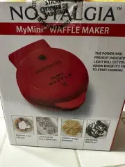 NEW! Nostalgia My Mini Personal Electric Waffle Maker 5" - Red Unopened Kitchen