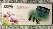 BLOOMS 5 Piece Gardening Kit With Green/Brown Canvas Bag MSRP $29.99 NEW In Box