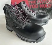 Women’s Size 6 Work Boots Leather Wolverine NIB Blk Pink Piper 6" Waterproof