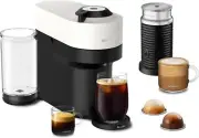 Nespresso Vertuo Pop+ Coffee Maker by Breville with Milk Frother – Coconut White