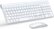 Wireless Keyboard and Mouse Ultra Slim Combo, TopMate 2.4G Silent Compact USB 24