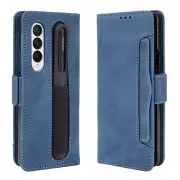 For Samsung Galaxy Z Fold 4 Leather Card Slots Wallet Case Pen Slot Anti-fall