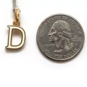 New DAVID YURMAN "D" Initial Charm Enhancer Pendant 18K Yellow Gold White Enamel