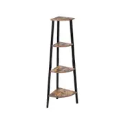 Costway 4-Tier Corner Bookcase Ladder Shelf Metal Frame