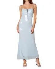 Nia Hawk Sequin Lace Up Dress