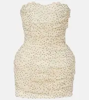 [Magda Butrym] Magda Butrym Polka-dots ruched silk-blend minidress AU 4 white